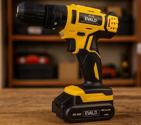 Parafusadeira Furadeira Impacto Pfe20ev Maleta Kit Evald Pfe-20ev Cor Amarelo Frequência 6...