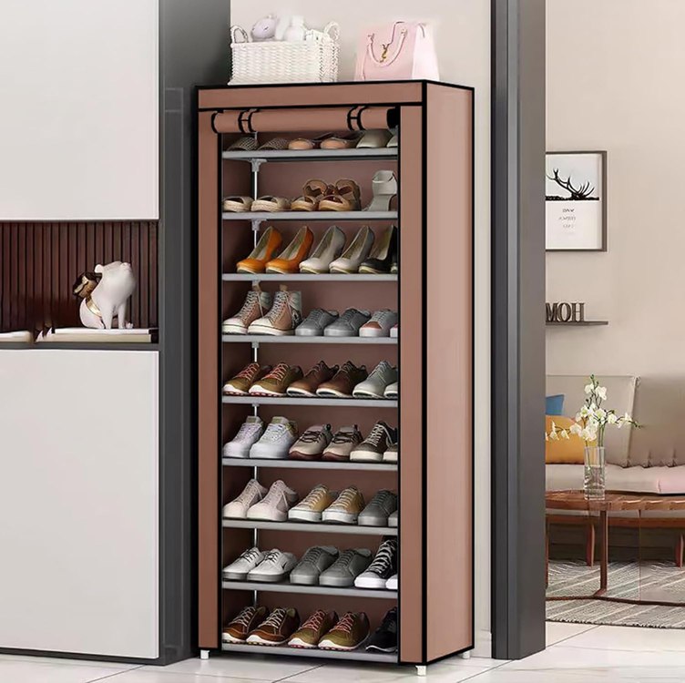 BEMMY Sapateira com Capas com 10 Níveis, Organizador de Prateleiras Altas para Sapatos, Or...