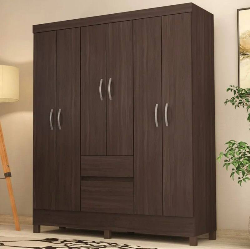 Guarda-roupa Casal 2 Gavetas 6 Portas Demóbile Flash II