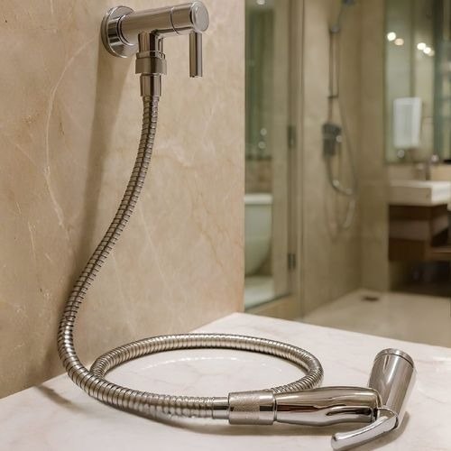 Ducha Higiênica De Metal Cromado Luxo Para Banheiro Com Acionamento 1/4 De Volta Brilhante