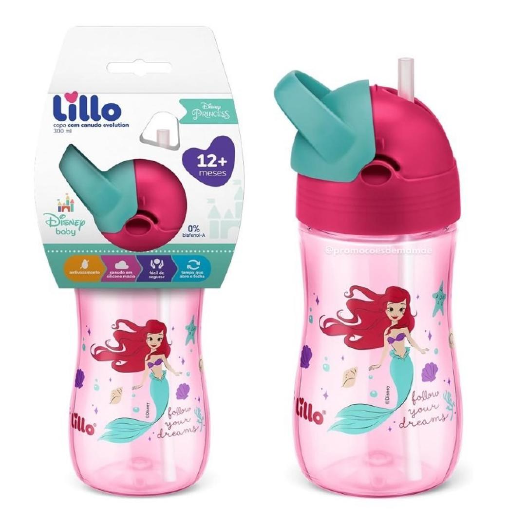 Lillo Copo Evolution com Canudo 300ml – Disney Princesas