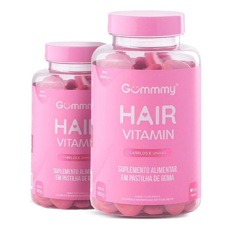 Kit 2 Hair - Vitamina Para Cabelos E Unhas Em Goma Sabor Tutti Frutti