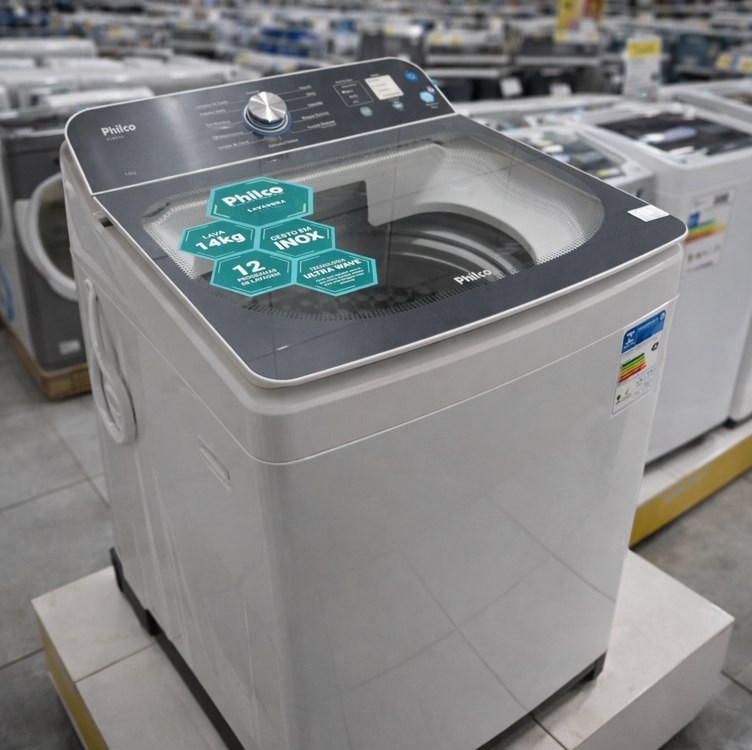 Máquina de Lavar 14 Kg Philco PLR14A 12 Programas de Lavagem 127V