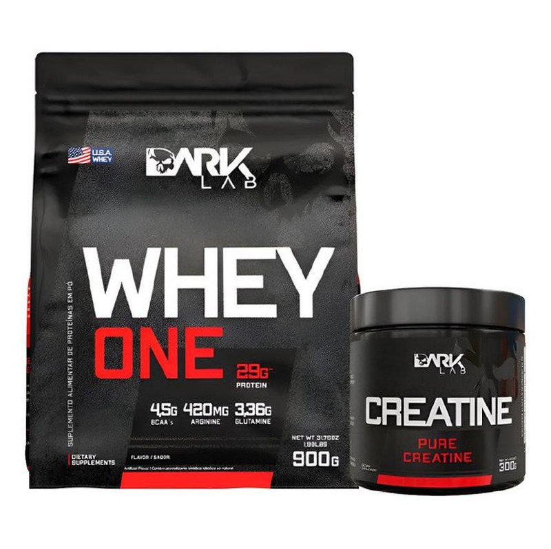 Whey One 900g Baunilha + Creatina 300g Dark Lab