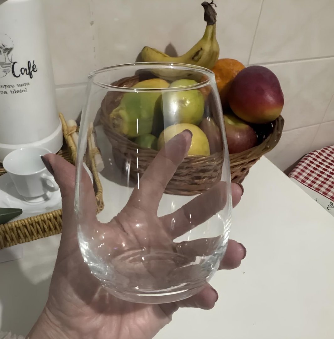 Jogo De Copos 6 Peças California Balão Aruba Redondo 450ml Vidro Transparente Água Suco Refrigerante Kit Mesa Posta Lava-louças