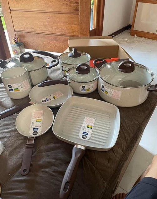 Conj de Panelas 8 Peças Ceramic Life Smart Plus Vanilla - Brinox