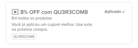 8% OFF com limite de R$ 150✅