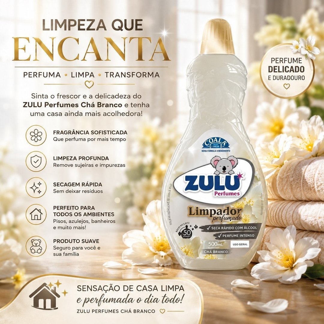 Limpador Perfumado 500ml Cha Branco