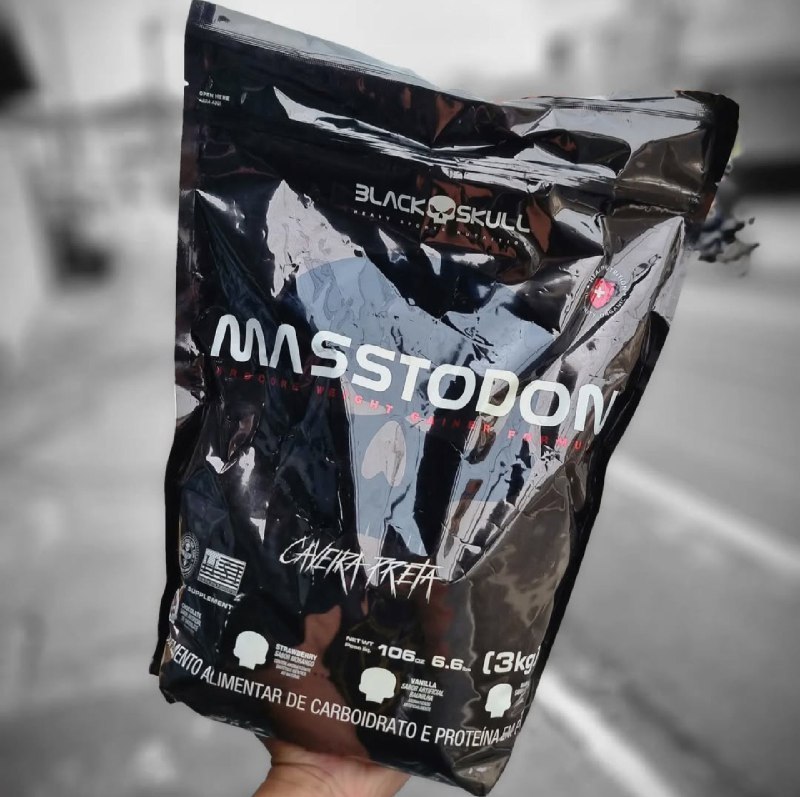 Hipercalórico Masstodon Massa 3kg Black Skull Sabor Chocolate