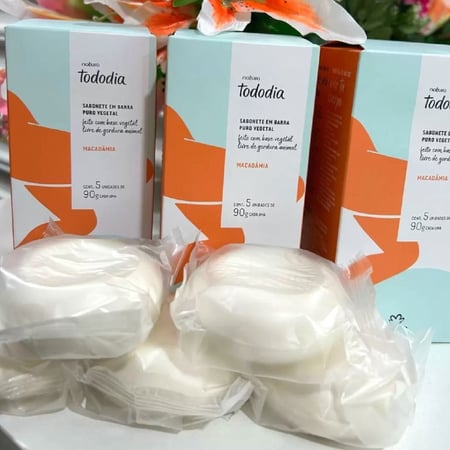 Sabonete em Barra Puro Vegetal Tododia Macadâmia 5 un de 90 g cada
