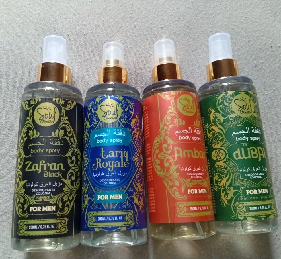 Kit 4 Body Splash Arabe Perfume Masculino De Luxo 200ml