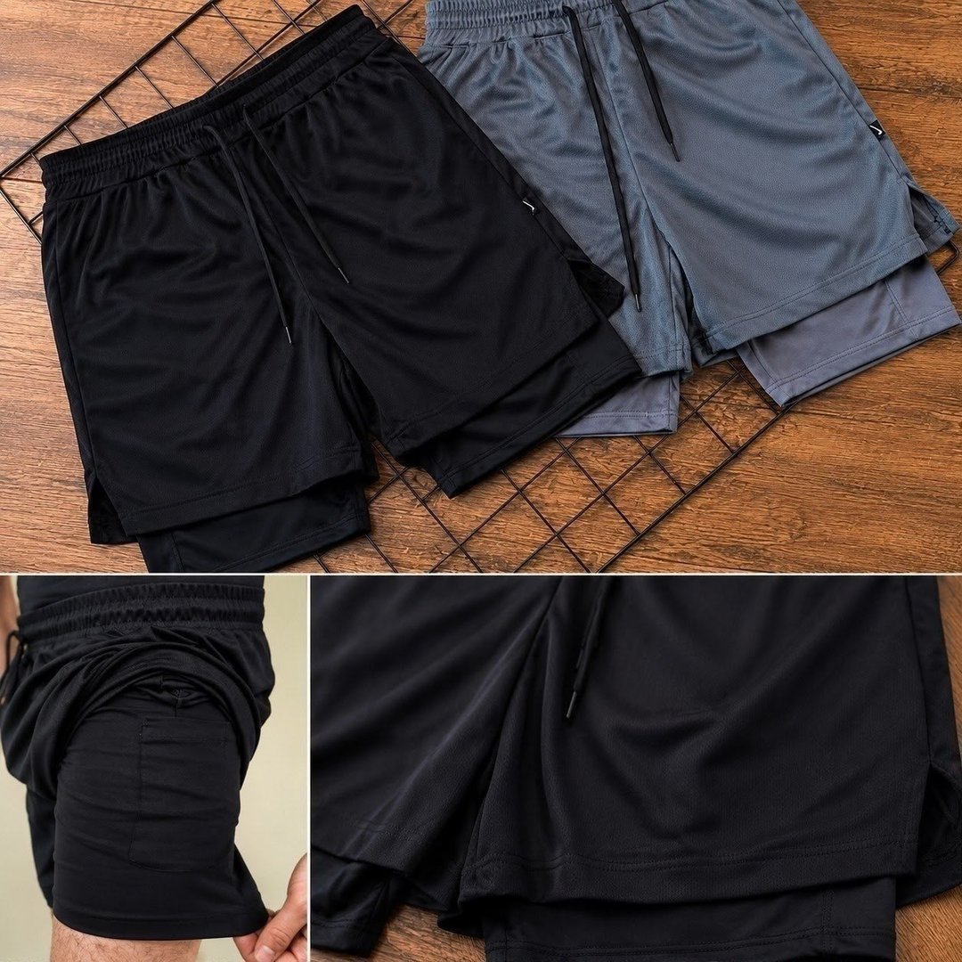 Kit 3 Shorts 2 Em 1 Duplo