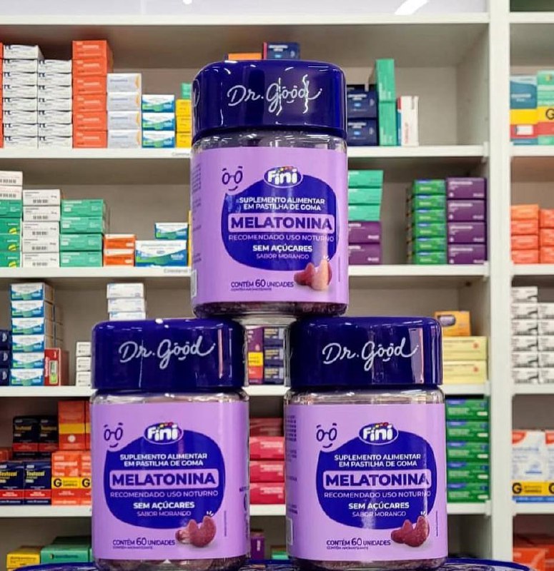 Kit Melatonina Em Gummys Sabor Morango Fini Dr.good - 3 Un