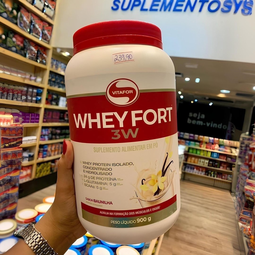 Suplemento Alimentar Whey Fort 3w Baunilha 900g Vitafor