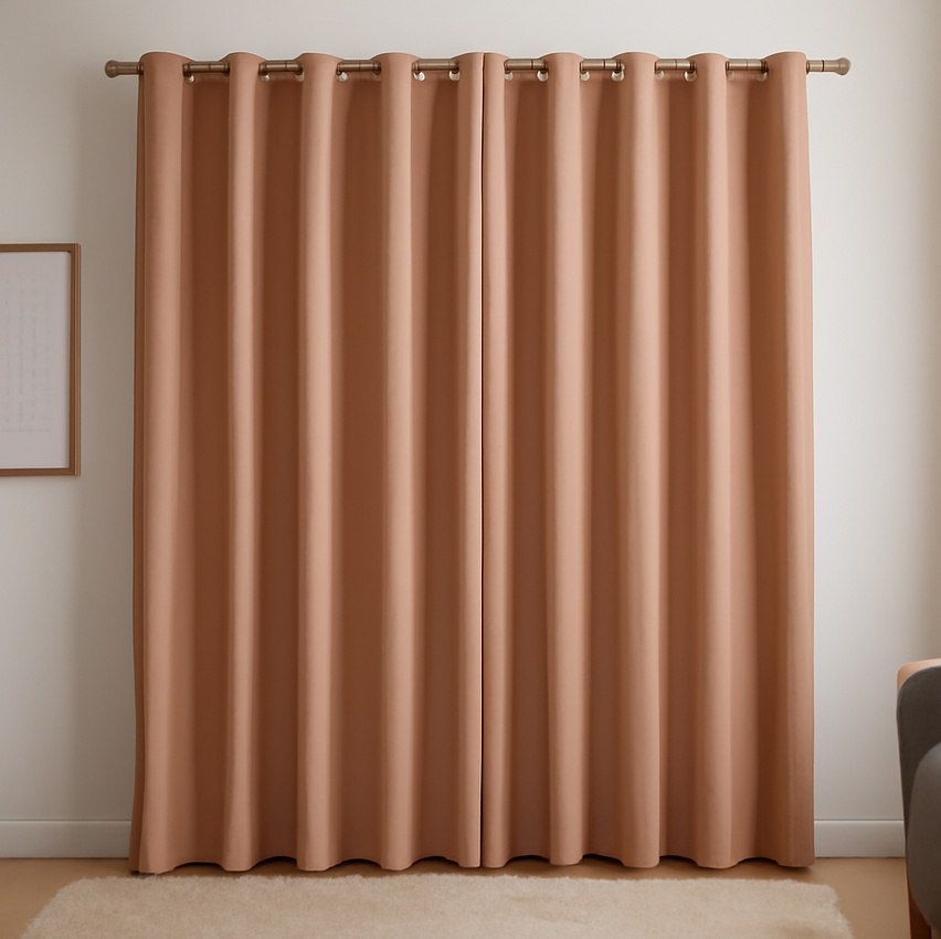 Cortina 3,00x2,80 Metros Blackout Blecaute Avelã Corta Luz Em Tecido Grosso Para Quarto E ...