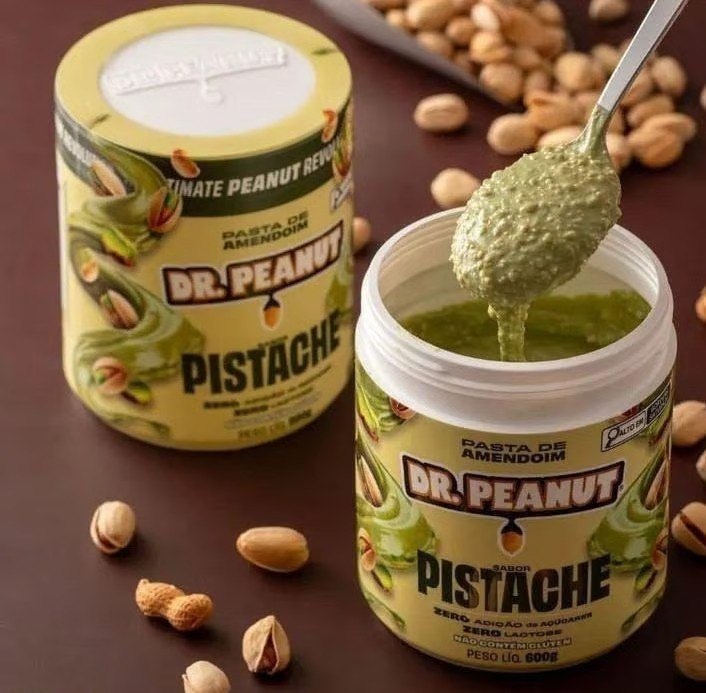 🤓DR. PEANUT PASTA DE AMENDOIM PISTACHE 600G COM WHEY PROTEIN