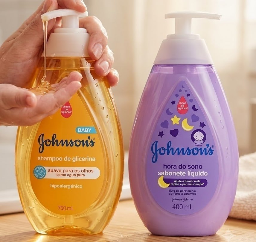 Kit Johnson's Baby Shampoo Glicerina Para Bebê, 750ml + Johnson's Baby Sabonete Líquido Re...