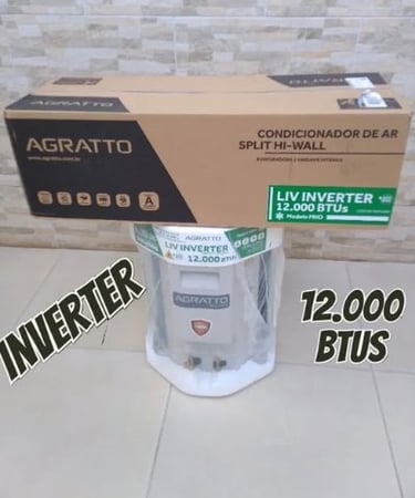 Ar Condicionado Split Inverter Agratto Hi Wall Liv Top 12000 BTUs Frio LCST12F02 - 220V