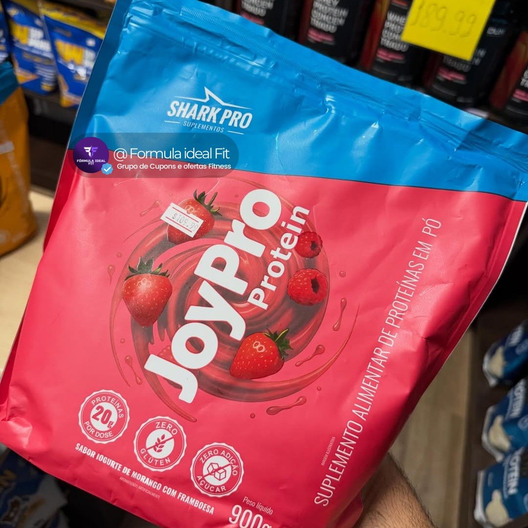Whey Protein Joypro Refil 900g Shark Pro Iogurte Com Morango