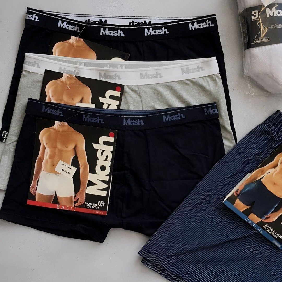 Kit Com 10 Cuecas Boxer Algodão Cotton Masculina Adulto Mash