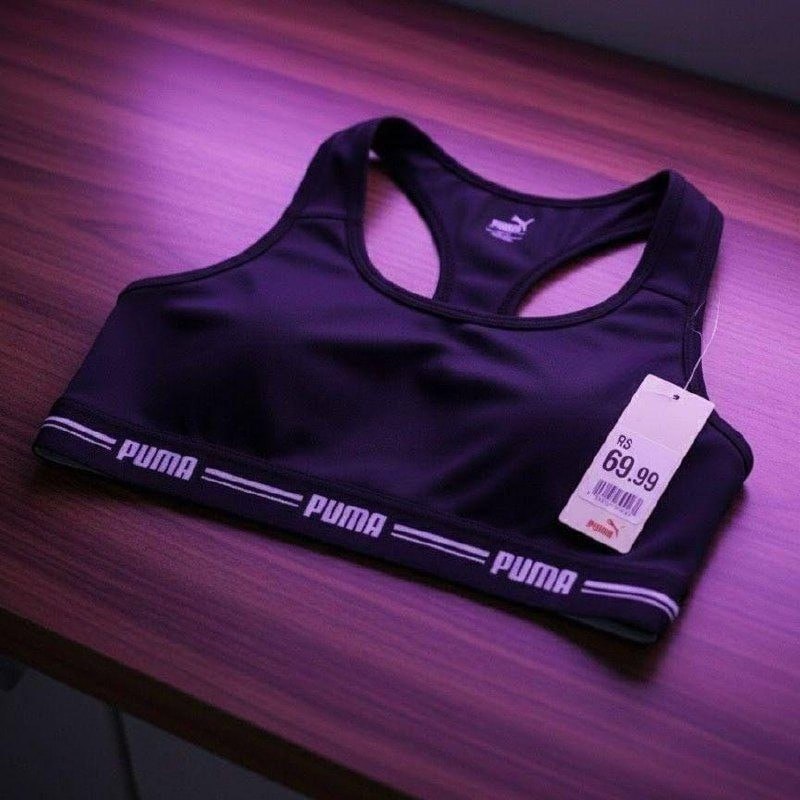 Top Puma Nadador Feminino Sem Bojo Algodão Fitness Academia