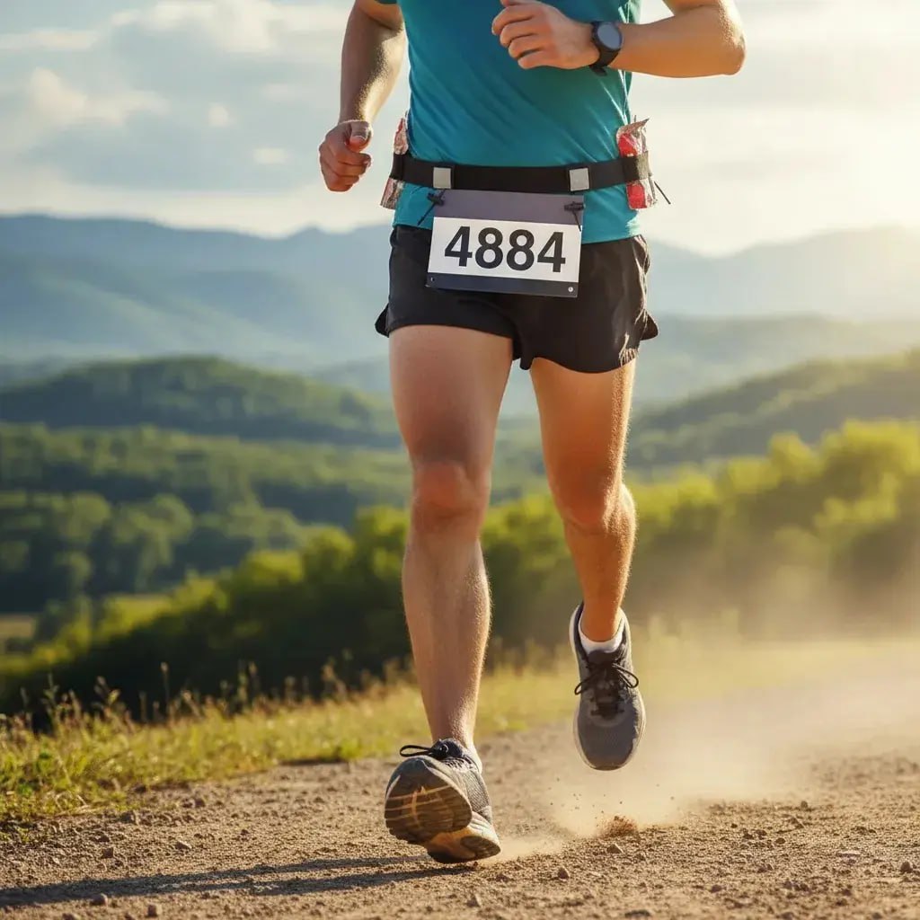 Cinto Elástico Corrida Numero De Peito Porta Gel Triatlo Preta Liso