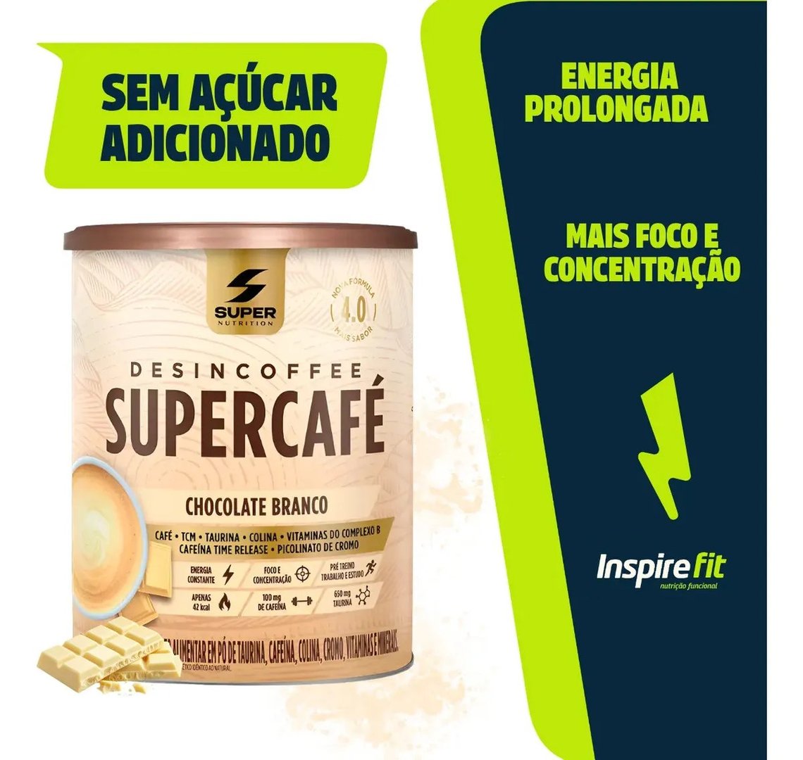 Supercoffee Desincoffee Sabor Chocolate Branco 220g Café C/ Cafeína Timerelease