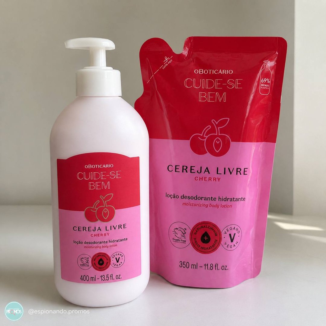 Combo Cuide-se Bem Cereja Livre: Loção Hidratante Corporal 4