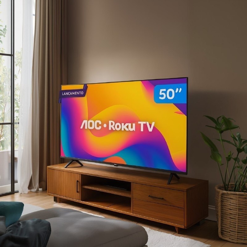 Smart TV AOC 50 Polegadas, DLED, 4K, Roku TV - 50U7045/78G