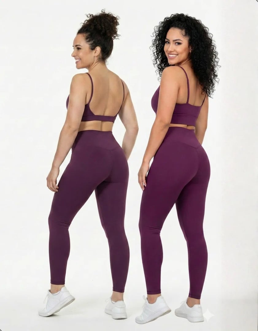 Kit 3 Conjuntos 1 Calça Legging + 2 Top Alça
