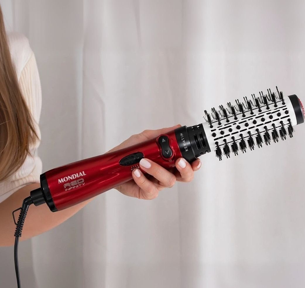 Escova Rotativa Infinity Keratin Mondial 1000W Vermelho - 110v