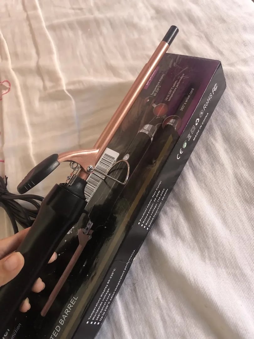 Modelador De Cachos Finos Profissional 9mm Cerâmico Bivolt Rosa 127/220v