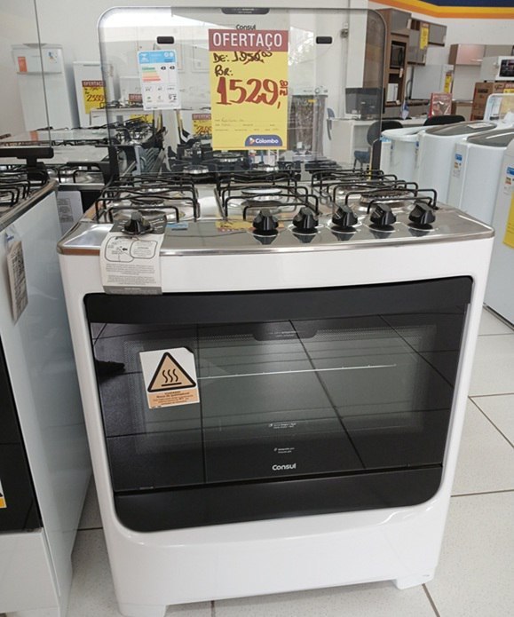 CFS5NABUNAFogão 5 Bocas Consul Forno Limpa Facil Acendimento Automático Branco - Bivolt