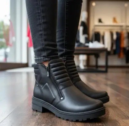 Bota Dakota Casual Calce Fácil Salto Baixo Feminina Preto Liso - Num. 35 e 36