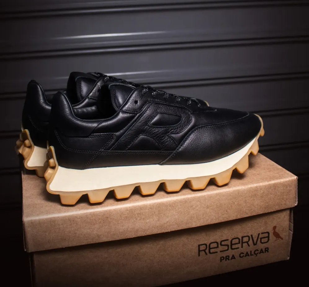 Tenis Reserva Yankee Leather Masculino Branci ou Preto - Num. 42
