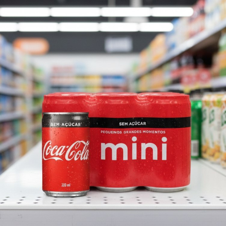 Pack de Coca-Cola sem açucar Lata 220mL 6 unidades
