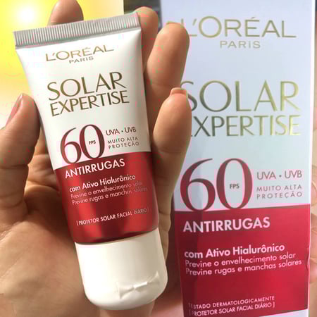 L'Oréal Paris Solar Expertise Antirrugas FPS60 com Ativo Hialurônico, Protetor Solar Facia...