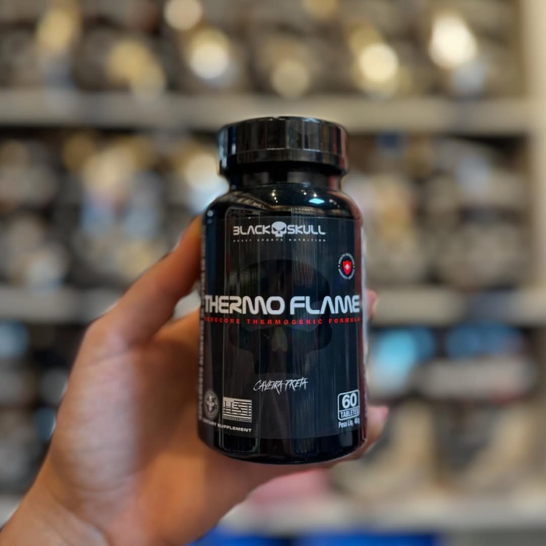Termogênico Black Skull Thermo Flame Caveira 360mg 60 Tabletes