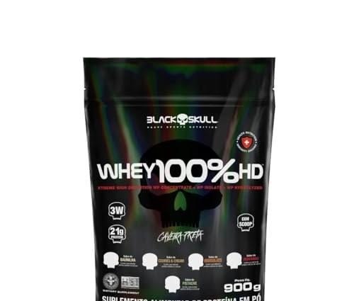 Black Skull Whey 100% HD Refil 900g Suplemento Chocolate