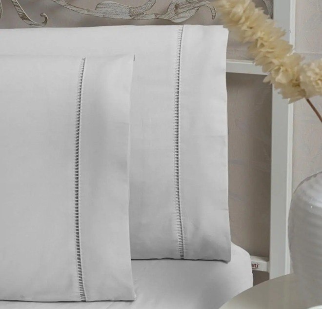 Kit 4 fronhas avulsas 100% algodão 400 fios - branco