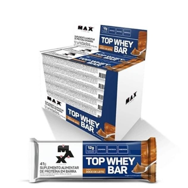 Max Titanium Top Whey Bar 12 Unidades De 41G (Doce De Leite)