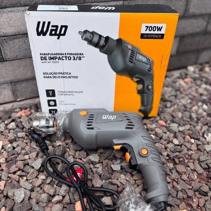 Parafusadeira E Furadeira De Impacto Wap Wf 700fe Mandril De 3/8'' 700w Cinza E Amarela 12...