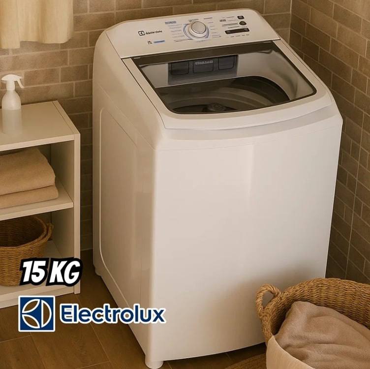 Máquina de Lavar Electrolux 15kg Branca Essential Care com Cesto Inox e Jet&Clean LED15 - 127v