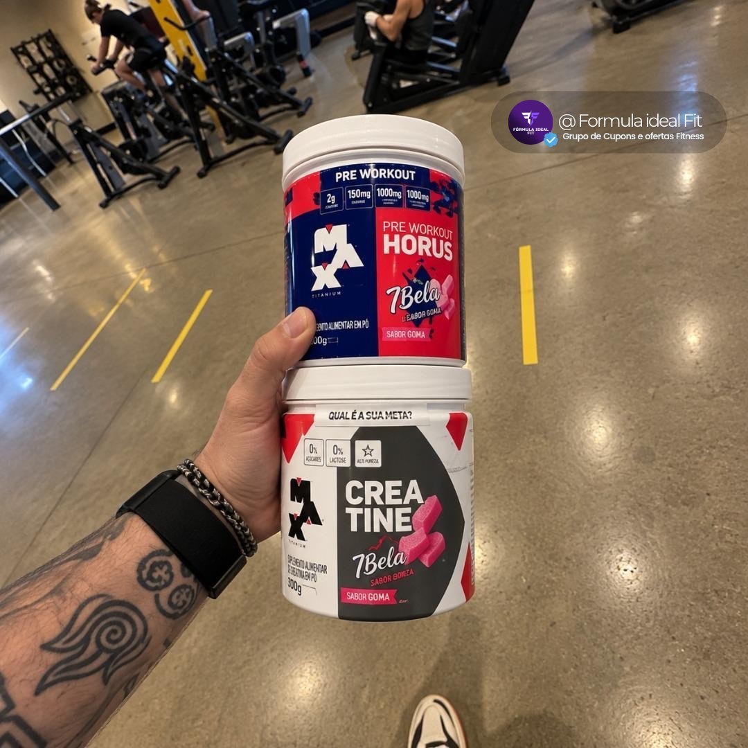 Kit Pré Treino Hórus 7 Belo + Creatina 7 Belo - Max Titanium 300g