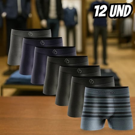 Kit Com 12 Cuecas Boxer Masculina Adulto Rafa Parize - RP