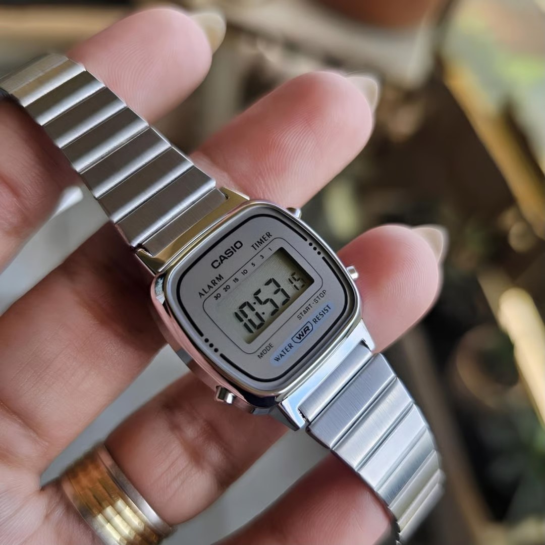 🤓Relógio Casio Feminino Vintage Digital Mini Retrô Prata