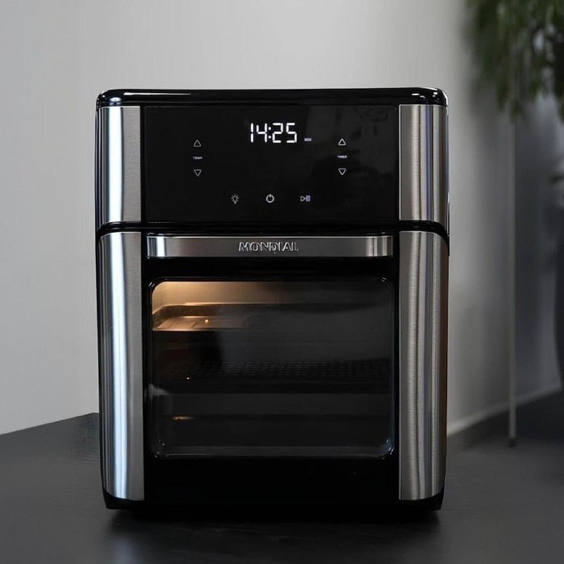 MONDIAL Fritadeira Air Fryer Forno Oven 12L, Preto/Inox, 2000W, 110V - AFON-12L-BI