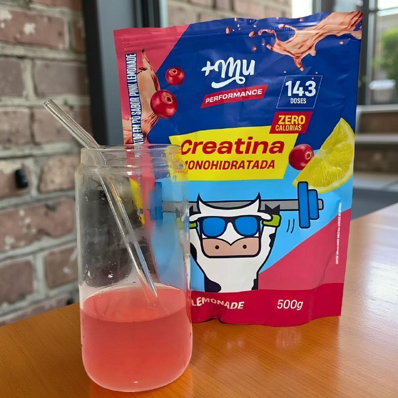 Refil Creatina Monohidratada 100% Pura 500g +mu Pink Lemonade