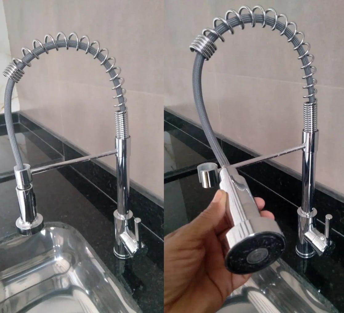 Torneira Aço Inoxidável Hongyu Luxo Flexível Prateado Brilhante