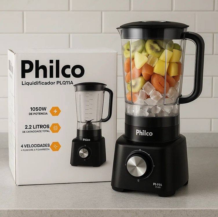 Liquidificador Philco 2,7l 4 Velocidades 1050w Plq11a Preto